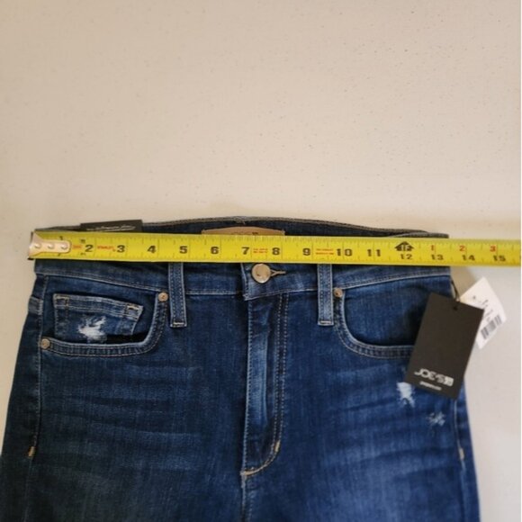 Joe's Jeans High Rise Skinny Ankle Dark Wash Ripped Knees Frayed Size 27 New NWT - Picture 9 of 12